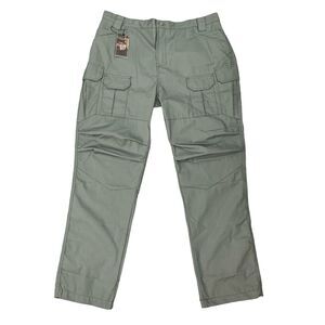 Tactical World Store Pants Mens 4XL Grey Cargo Pockets Double Knee Elastic Waist